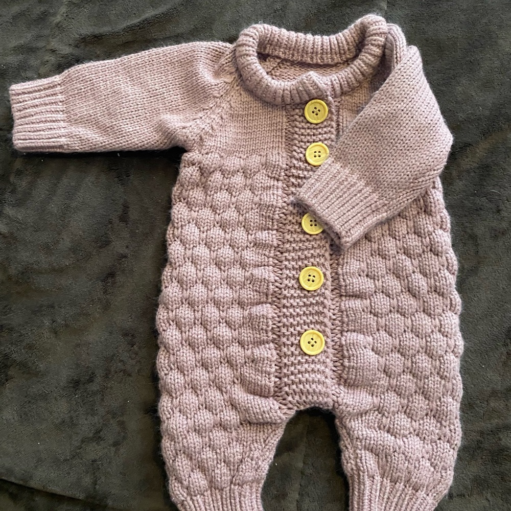 Cozy Knit Kids One Piece in Soft Pink